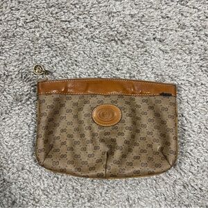 Vintage Gucci Micro GG Beige Small Coin Purse Clutch Bag